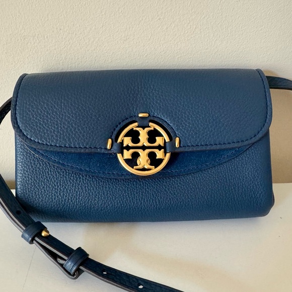 Tory Burch Handbags - Tory Burch Blue Leather Crossbody Bag NWOT